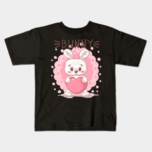 bunny heart cartoon Kids T-Shirt